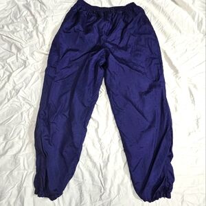 Vintage Retro Swishy Nylon Windbreaker Track Pants XL Elastic‎ Cuff Zipper